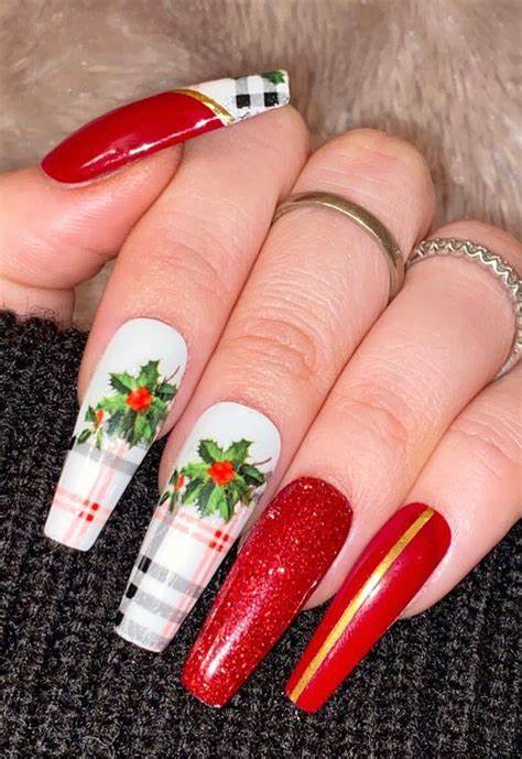 Mistletoe Magic xxl long acrylic nails christmas